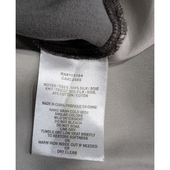 Go by Go Silk Small Black Gray Ombre 1/2 Zip Up Blouse Top Shirt N92 - Picture 8 of 11